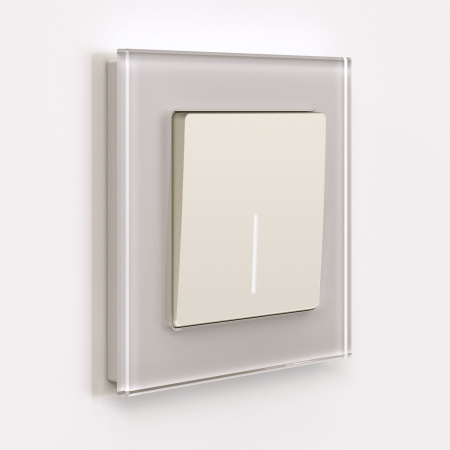 Выключатель одноклавишный с подсветкой (айвори матовый) СУ IP20 Werkel