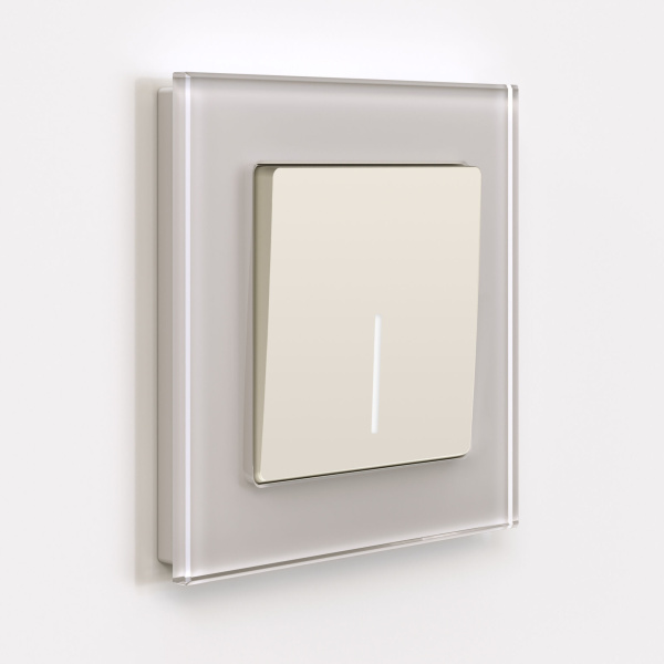 Выключатель одноклавишный с подсветкой (айвори матовый) СУ IP20 Werkel