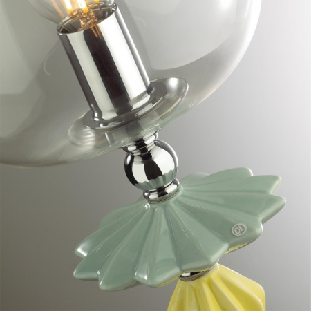 Бра E14 1*40W 4893/1WB BIZET хром/раноцветн./керамика/стекло ODEON LIGHT