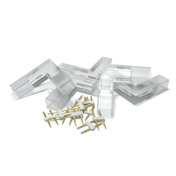 AC-06 Комплект коннекторов Г-образный для соединения светодиодной ленты 220В, smd2835, 60д/м, 5шт APEYRON