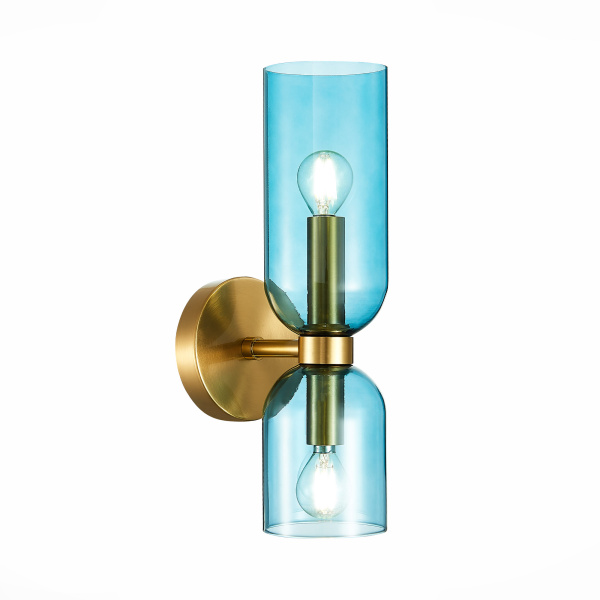 Бра Золотистый/Голубой E14 2*40Вт SL1180.211.02 ST LUCE