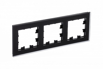 ATLASDESIGN NATURE Рамка горизонт/вертик 3 пост . матовое органическое стекло черный IP20 Schneider Electric