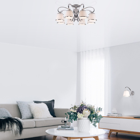 Потолочная люстра с абажурами 8*E14 40Вт хром IP20 Tessa (60088/8 хром) Eurosvet