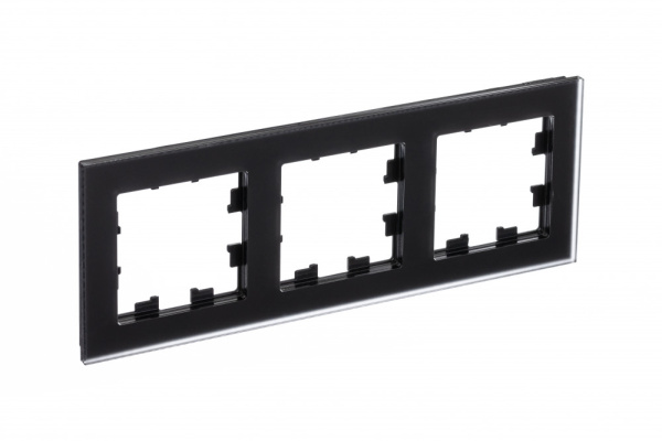 ATLASDESIGN NATURE Рамка горизонт/вертик 3 пост . матовое органическое стекло черный IP20 Schneider Electric