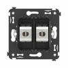 Компьютерная розетка RJ-45 без шторки в стену, кат.6А двойная экранированная, "Avanti", "Черный матовый" DKC