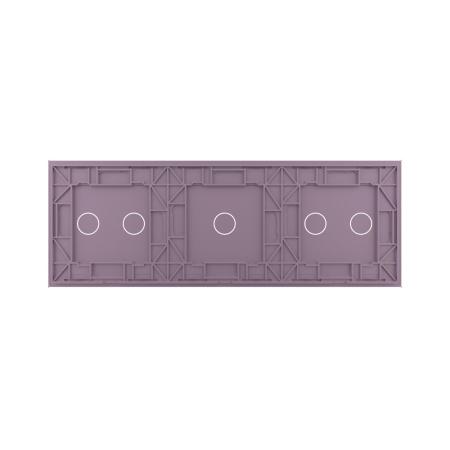 Панель для трех сенсорных выключателей, 5 клавиш (2+1+2), цвет розовый, стекло Livolo