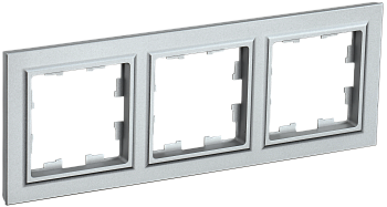 BRITE Рамка 3-местная РУ-3-БрА алюминий IEK