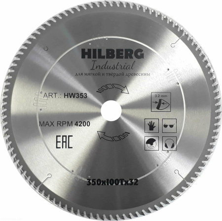 Диск пильный Industrial Дерево 350*32*100Т HW353 Hilberg