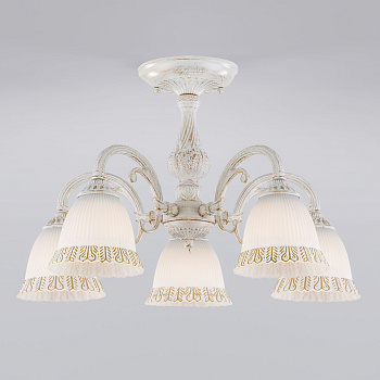 Потолочная люстра 5*E27 60Вт белый с золотом IP20 Campina (60107/5 белый с золотом) Eurosvet