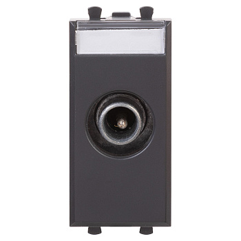 Розетка TV проходная модульная, "Avanti", "Черный матовый", 1 модуль DKC