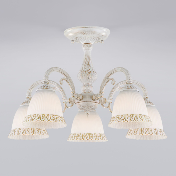 Потолочная люстра 5*E27 60Вт белый с золотом IP20 Campina (60107/5 белый с золотом) Eurosvet