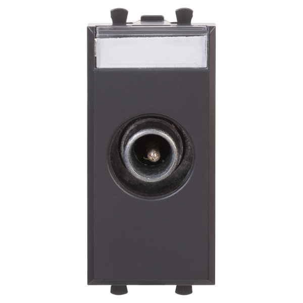 Розетка TV проходная модульная, "Avanti", "Черный матовый", 1 модуль DKC