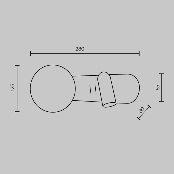 Настенный светильник (бра) 1*G9 3Вт Черный и Латунь IP20 Inversio MOD350WL-01BBS Maytoni