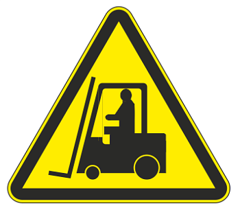 Знак W 07 "Внимание, Автопогрузчик" 200х200х200 мм, пластик ГОСТ Р 12,4,026-2001 EKF