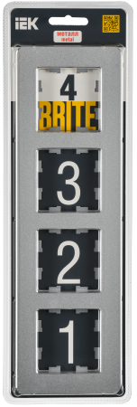 BRITE Рамка 4-мест. РУ-4-1-Бр металл алюм. RE IEK