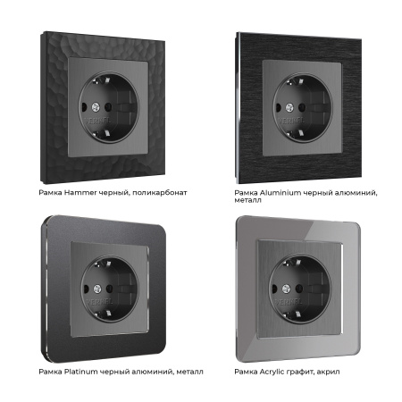 Розетка с заземлением и шторками (графит рифленый) СУ IP31 Werkel