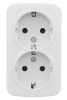 Минск Розетка 2-местная ОП 16А с заземлением белая Basic EKF