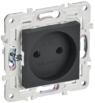 SKANDY Розетка без заземления без защитных шторок 10А SK-R02G графит IEK