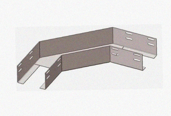 Лоток угловой замковый перфорированный КГЗ 150х100-90 УТ1,5 поворот на 90, оцинкованный лист S1,0