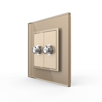 Розетка спутниковая SAT двойная Золотая Livolo