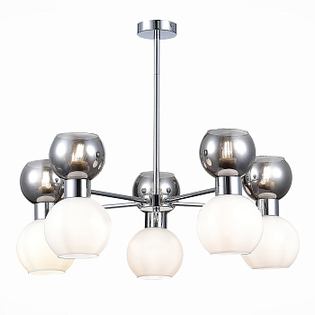 Люстра потолочная Хром/Белый, Дымчатый E27 10*60Вт SLE1138-102-10 EVOLUCE