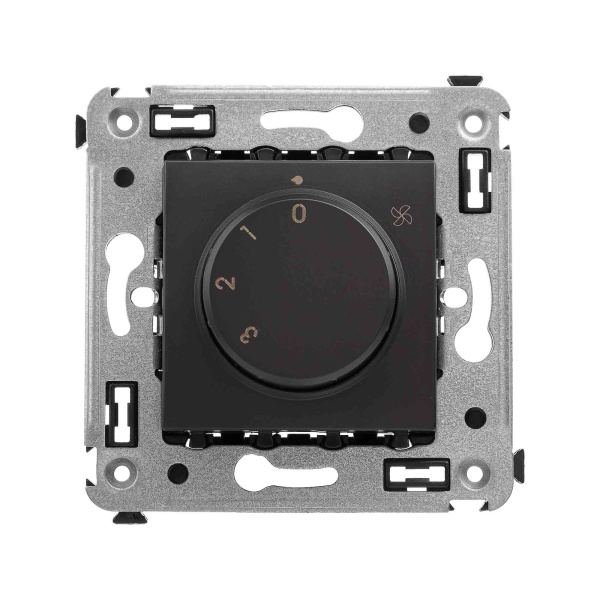 Механизм управления вентиляторами в стену, "Avanti", "Черный матовый" DKC