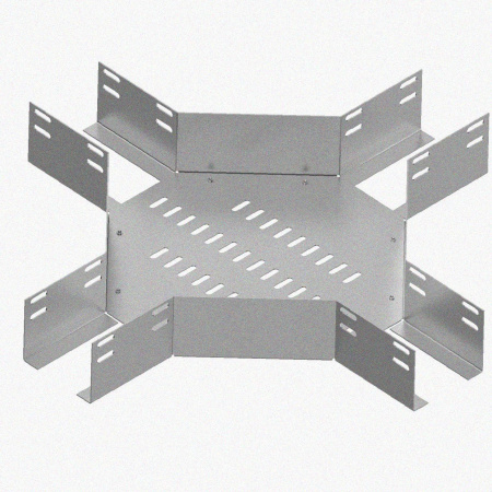 Лоток крестообразный глухой КМГ 400х100 УТ1,5, оцинкованный лист S1,5