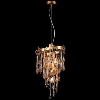 Светильник подвесной Золото/Янтарный E14 5*40Вт WE187.05.303 WERTMARK