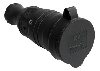 Розетка переносная РБп13-1-0м с защитной крышкой IP44 ОМЕГА IEK