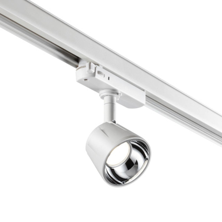 Трехфазный трековый св/д св-к IP20 LED 4000K 10W 100-265V белый/хром KNOF NOVOTECH