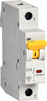 Выключатель автоматический ВА МОД ВА47-60МА без теплового расцепителя 1П 16А 6кА D IEK