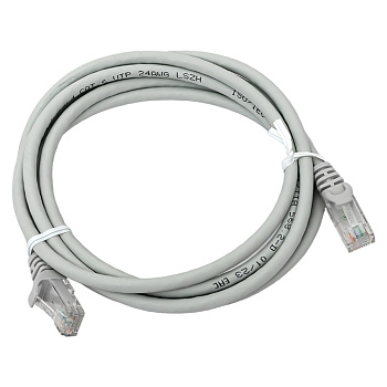 Патч-корд TERACOM PRO Cat,6 неэкранированный UTP оболочка LSZH серый (2,0м) EKF