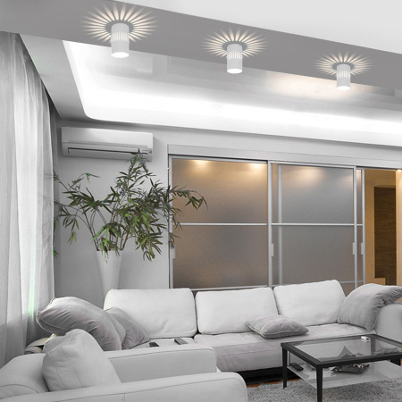 Накладной светодиодный светильник DLS026 с подсветкой (рисунок лучи) 7Вт 4200К белый IP20 Elektrostandard