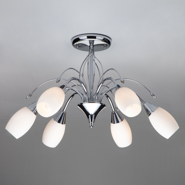 Потолочная люстра с плафонами 6*E14 40Вт хром IP20 Ginevra (22080/6 хром) Eurosvet