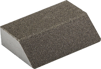 Губка шлифовальная "Мастер" четырехсторонняя угловая, средняя жесткость, Р80, 100х68х42х26мм ЗУБР