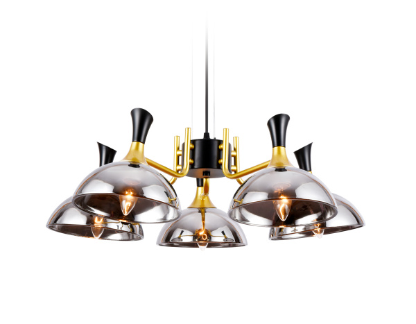 Подвесная люстра TR9082/5 BK/GD/SM черный/золото/дымчатый E27/5 max 40W D750*750 Ambrella Light