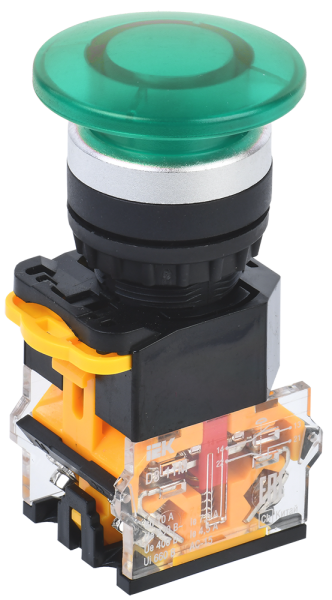 Кнопка D8-11M "Грибок" d=22мм 1з+1р зеленая IEK