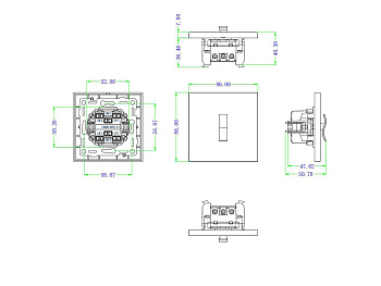 Donel N96 Переключатель на 1 тумблер, клавиша Angle, 10AX 250V, Бронза, серия DT