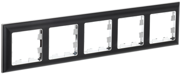BRITE Рамка 5-мест. РУ-5-Бр хром/черн. IEK