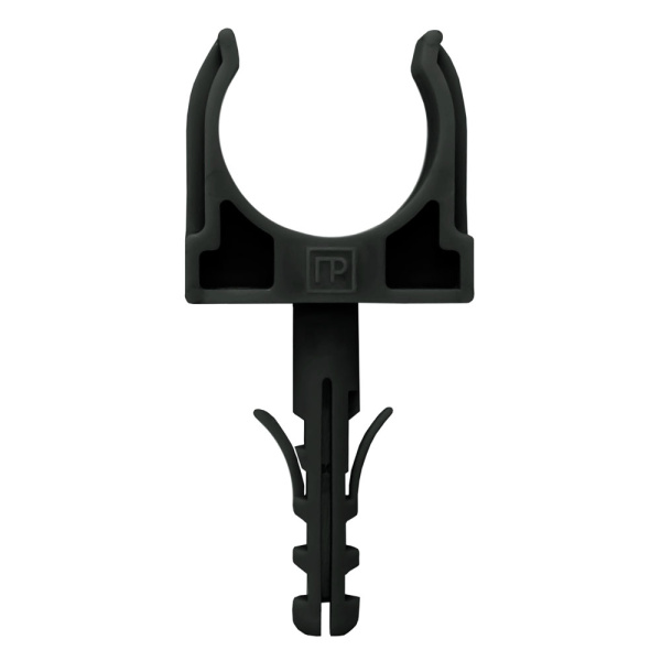 Крепеж-клипса с дюбелем черная d32 мм в малой упаковке (10шт/450шт уп/кор) Промрукав