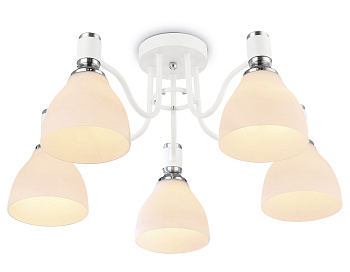 Светильник потолочный TR303305/5 WH/CH/FR белый/хром/белый матовый E27*5 max 60W D600*270 Ambrella Light