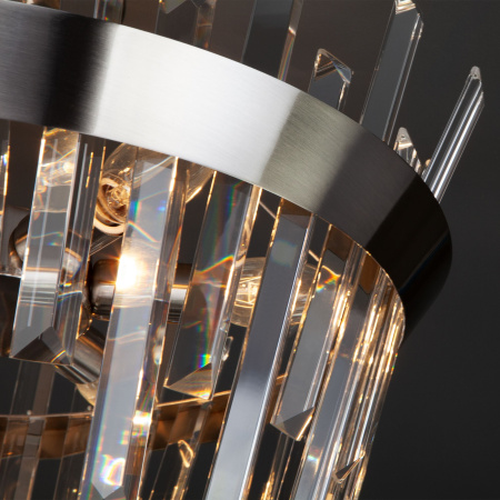 Потолочная люстра с хрусталем 5*E14 60Вт никель IP20 (10111/5 сатин-никель) Eurosvet