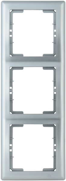 Рамка 3-местная вертикальная РВ-3-БС BOLERO серебряный IEK