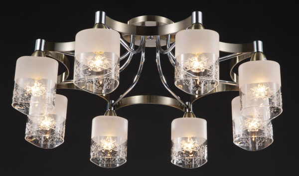 Потолочный светильник 8*E14 40Вт Бронза Антик IP20 Tasmania FR5475CL-08CH Freya