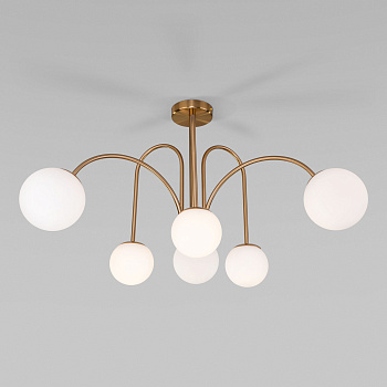 Потолочная люстра со стеклянными плафонами 30177/6 латунь Eurosvet