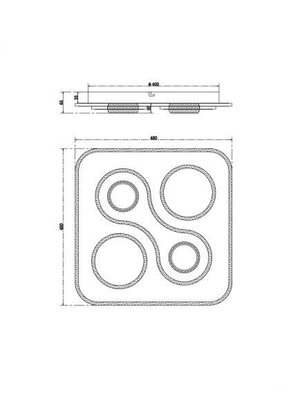Потолочный светильник LED 95Вт Белый IP20 Lamina FR6049CL-L95W Freya