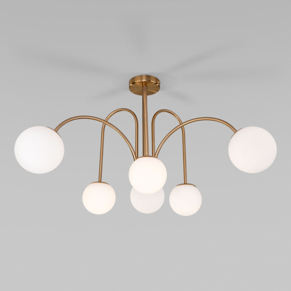 Потолочная люстра со стеклянными плафонами 30177/6 латунь Eurosvet