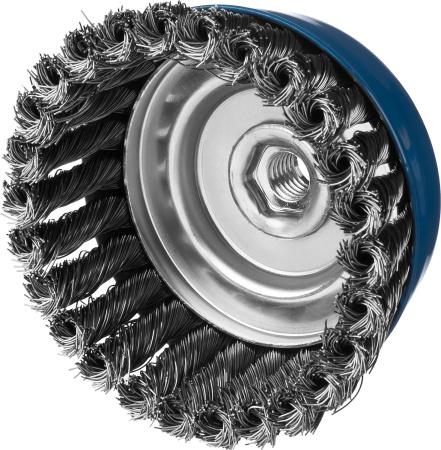 Профессионал. Щетка чашечная для УШМ, плетеные пучки стальной проволоки 0,5мм, 120ммхМ14 ЗУБР