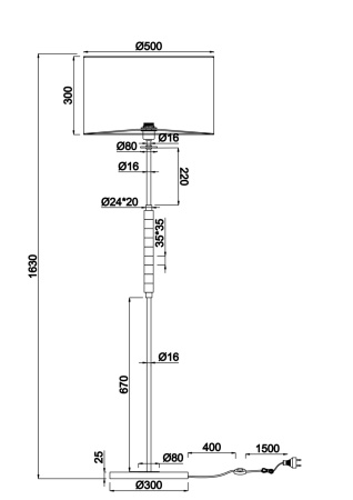 Торшер 1*E27 60Вт Хром IP20 Torony MOD066FL-01CH Maytoni