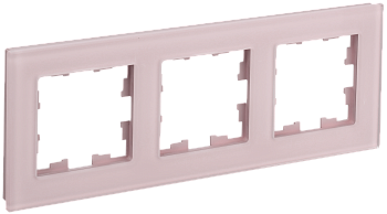 BRITE Рамка 3-мест. РУ-3-2-Бр стекло розовый матовый IEK